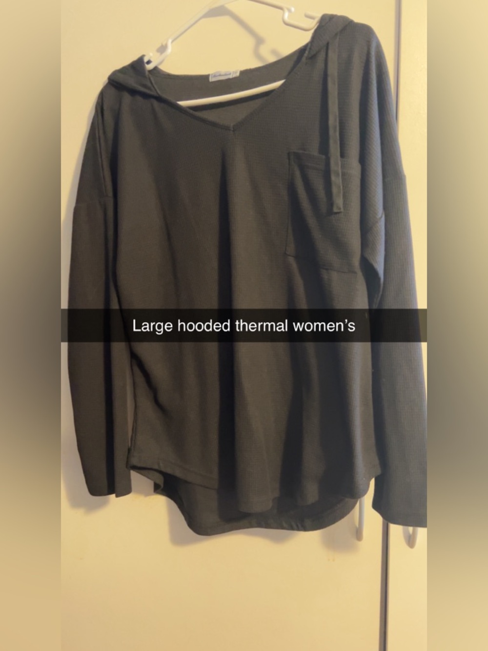 Women's Hooded Thermal Top in Black